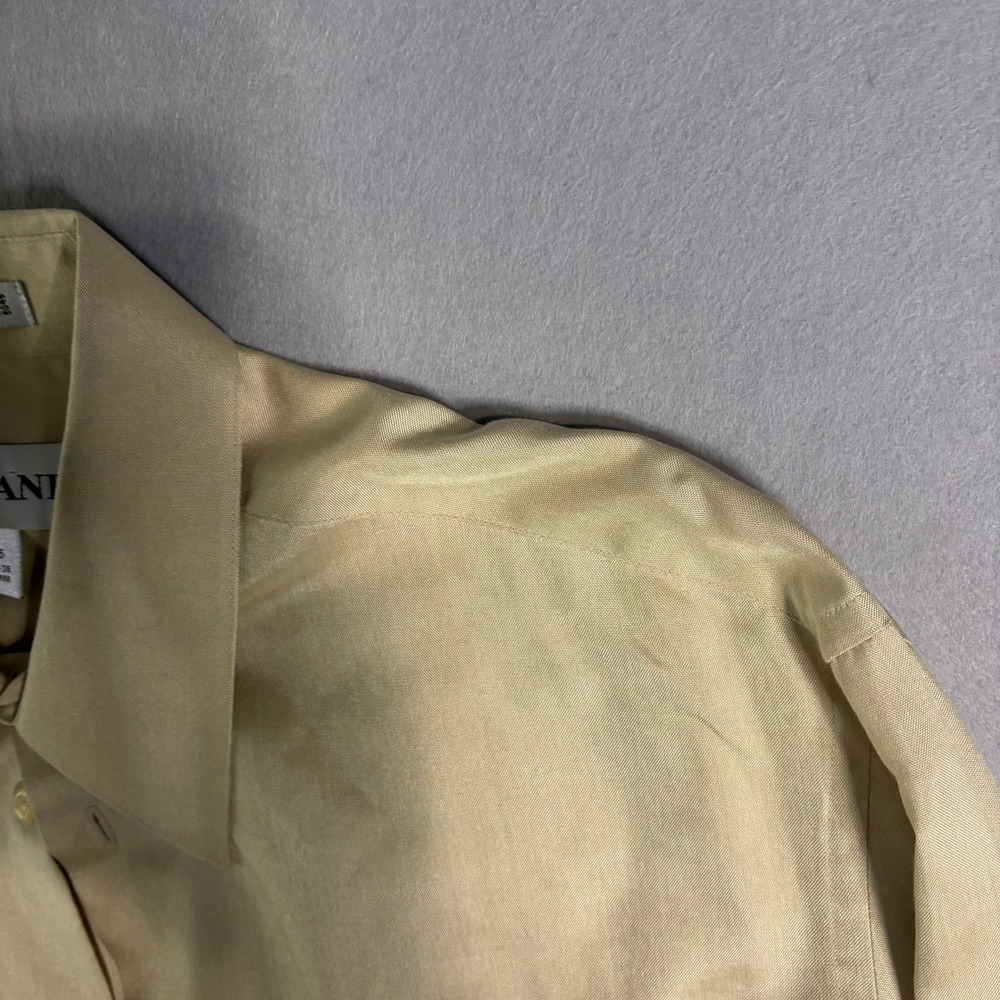 Alfani 100% Silk Oxford Dress Shirt Men's L 16 34/35 Beige - Picture 10 of 16